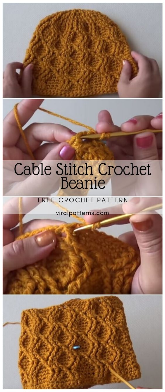 Cable Stitch Crochet Beanie