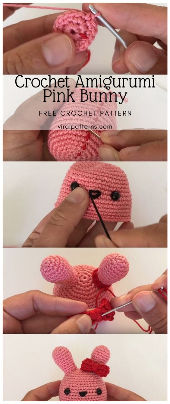 Crochet Amigurumi Pink Bunny