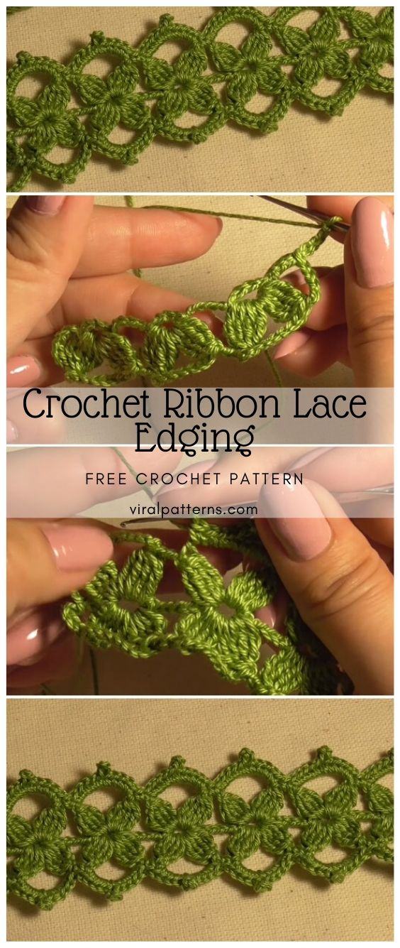 crochet ribbon edging