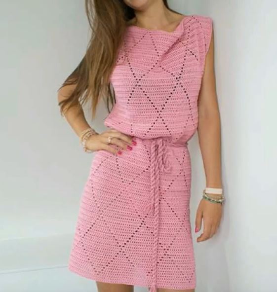 Crochet Diamond Pattern Dress