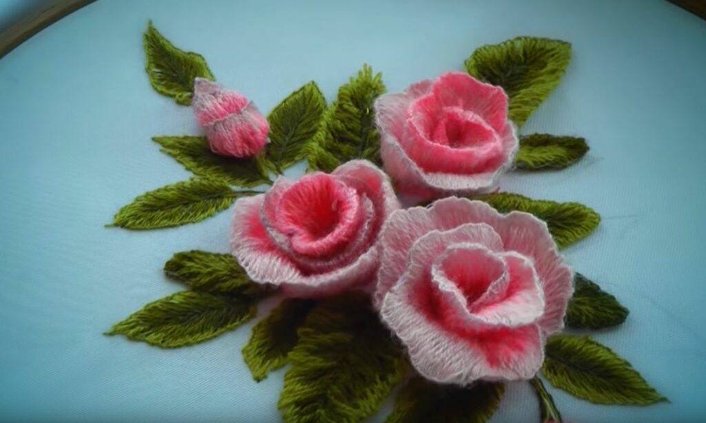 3D Petals Roses Embroidery