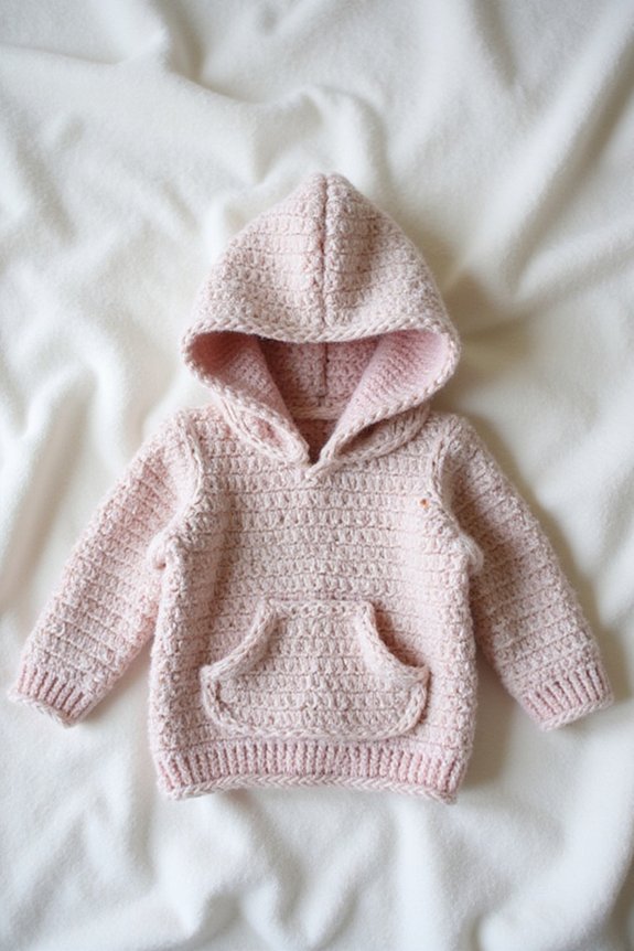 cozy crochet hoodie pocket