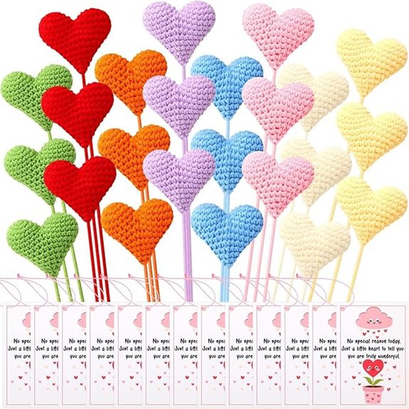 24 Set Crochet Heart Gifts with Cards