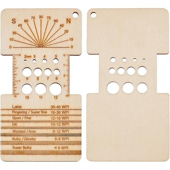 FREEBLOSS Wood Knitting Needle Gauge Tool